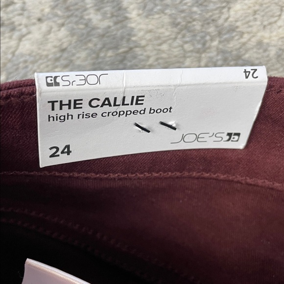 NWT Joes Jeans The Callie High Rise Cropped Boot Jeans Rum Raisin Coated Sz 24 - Picture 8 of 13